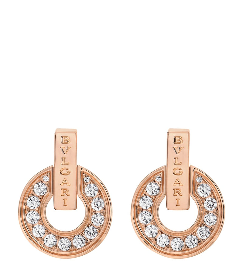 Bvlgari rose gold diamond earrings, UK version