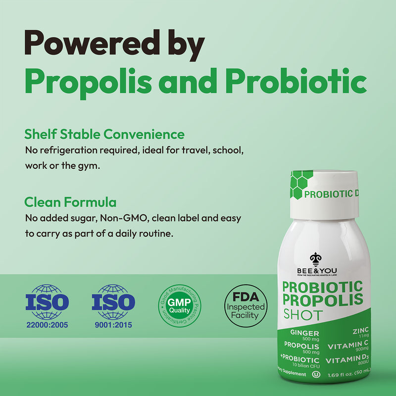 Bee&You immune shots propolis probiotics vitamins 50ml x 12 - British product