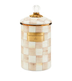 MacKenzie-Childs large mocha check canister (British brand)