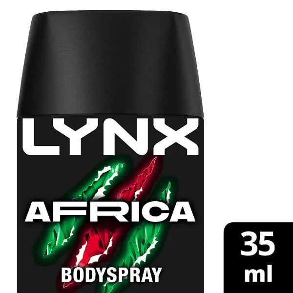 Lynx Africa Mens Aerosol Body Spray 35ml, UK version