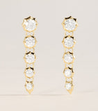 Jade Trau yellow gold diamond drop earrings, imported from the UK