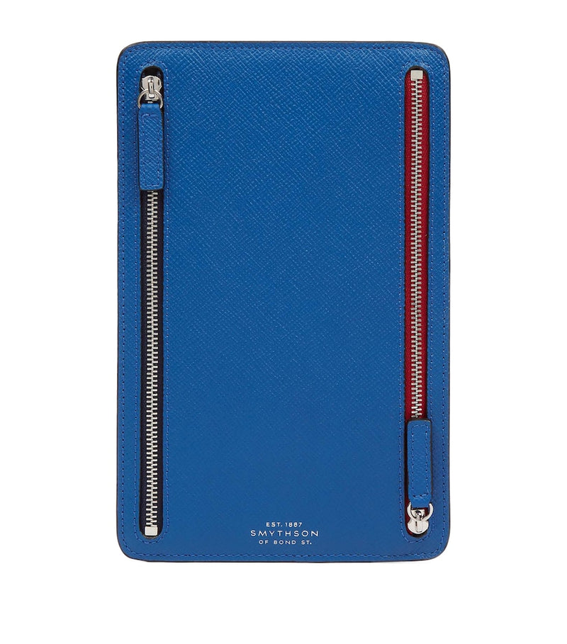 Smythson Panama leather travel wallet multi-zip, imported from the UK