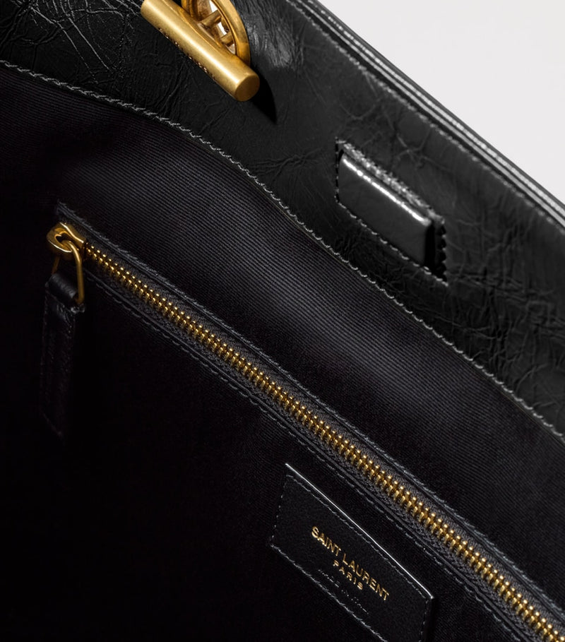 Saint Laurent Niki East-West medium shopping bag crinkled leather, UK version