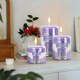 Livingandhome 3pcs Lavender Scented Cylindrical Candle Set