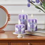 Livingandhome 3pcs Lavender Scented Cylindrical Candle Set