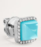 Marli New York Cleo pyramid earrings white gold diamonds chalcedony (British brand)