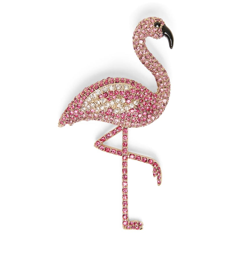 Weekend Max Mara embellished flamingo brooch (British brand)