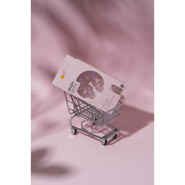 Studio London False Nails Pink Holographic 24 pcs, imported from the UK
