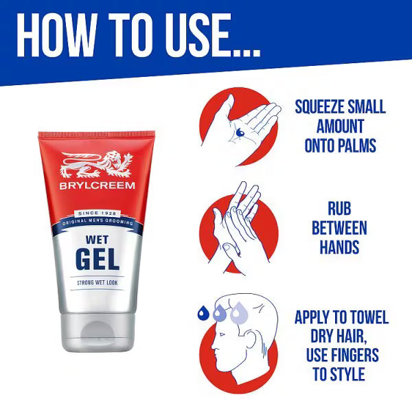 Brylcreem Wet Effect Hair Gel 150ml - British product