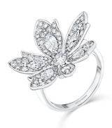 Harrods David Morris White Gold and Diamond Palm Flower Ring- Buy online at McGrocer