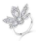 David Morris Palm Flower Ring white gold diamond ring, imported from the UK
