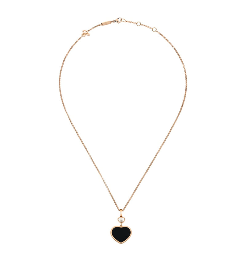 Chopard Happy Hearts pendant necklace in rose gold with diamond - British product