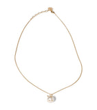 Miu Miu pearlised bunny pendant necklace gold-tone chain - British product
