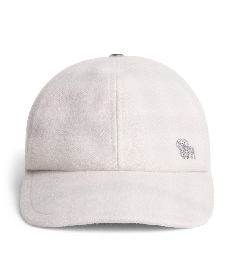 God's True Cashmere tartan cap with malachite gemstone (British brand)