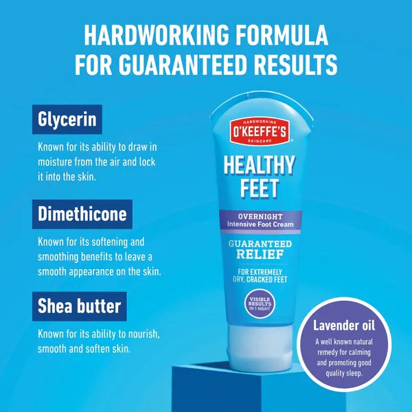 O'keeffe's Healthy Feet Overnight Cream 80ml, imported from the UK