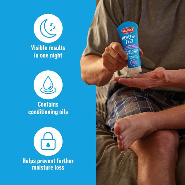 O'keeffe's Healthy Feet Overnight Cream 80ml, imported from the UK