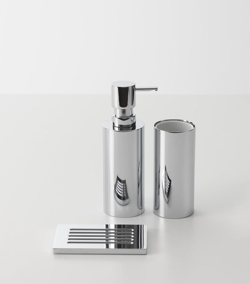 Decor Walther stainless steel round bathroom bin - British product