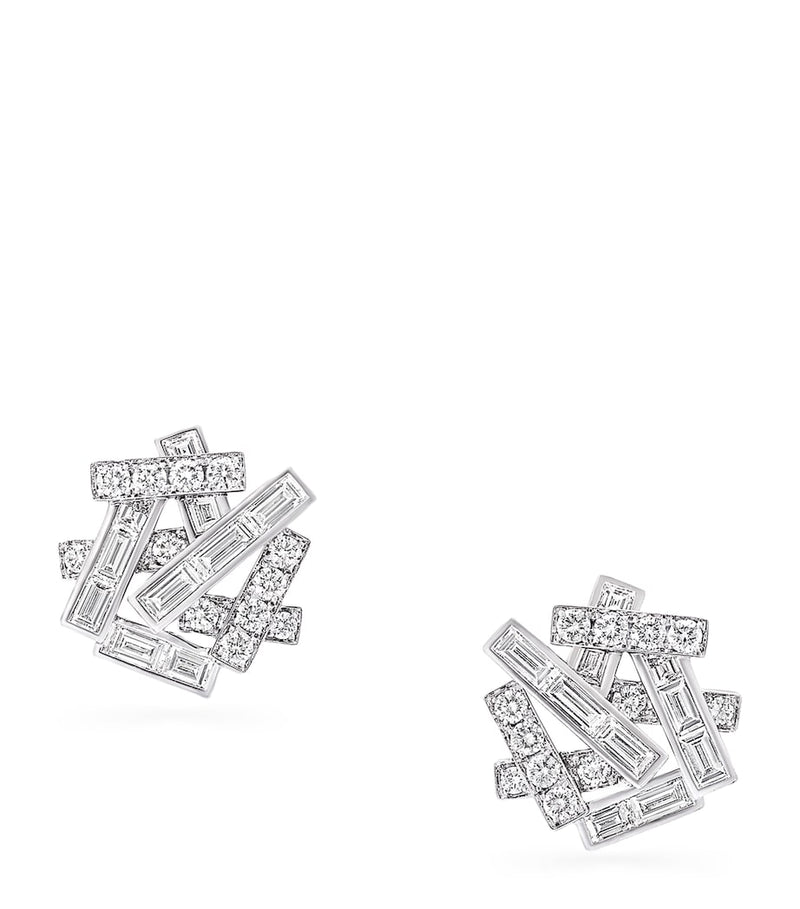 Graff white gold diamond threads stud earrings (British brand)