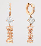 Boodles rose gold diamond Tudor Skyline earrings, imported from the UK