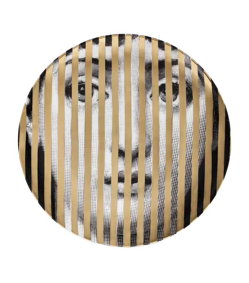 Fornasetti wall plate No.34 gold-tone stripes 26cm, UK version
