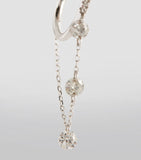 Persée white gold diamond drop huggie single earring, imported from the UK