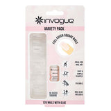 Invogue square nails clear graduated 120 pack, UK version