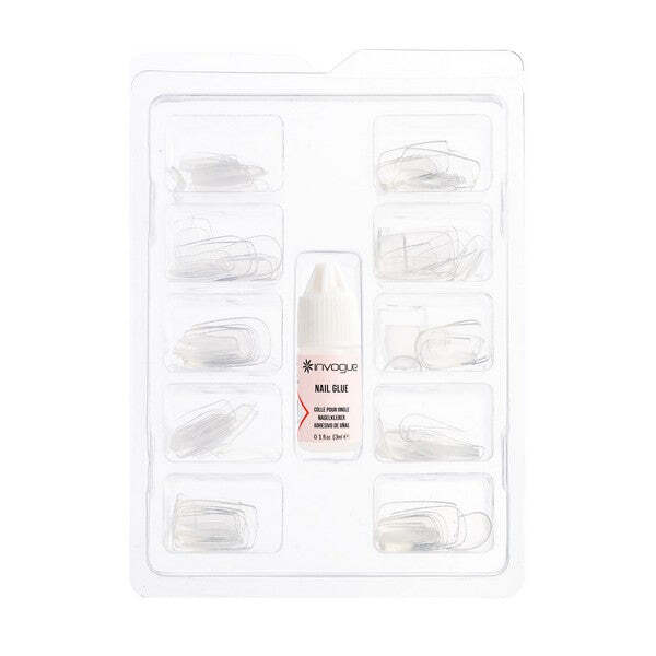 Invogue square nails clear graduated 120 pack, UK version