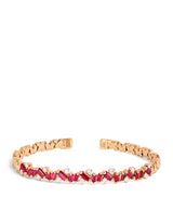 Harrods Suzanne Kalan Rose Gold, Diamond and Ruby Frenzy Reborn Bangle- Buy online at McGrocer