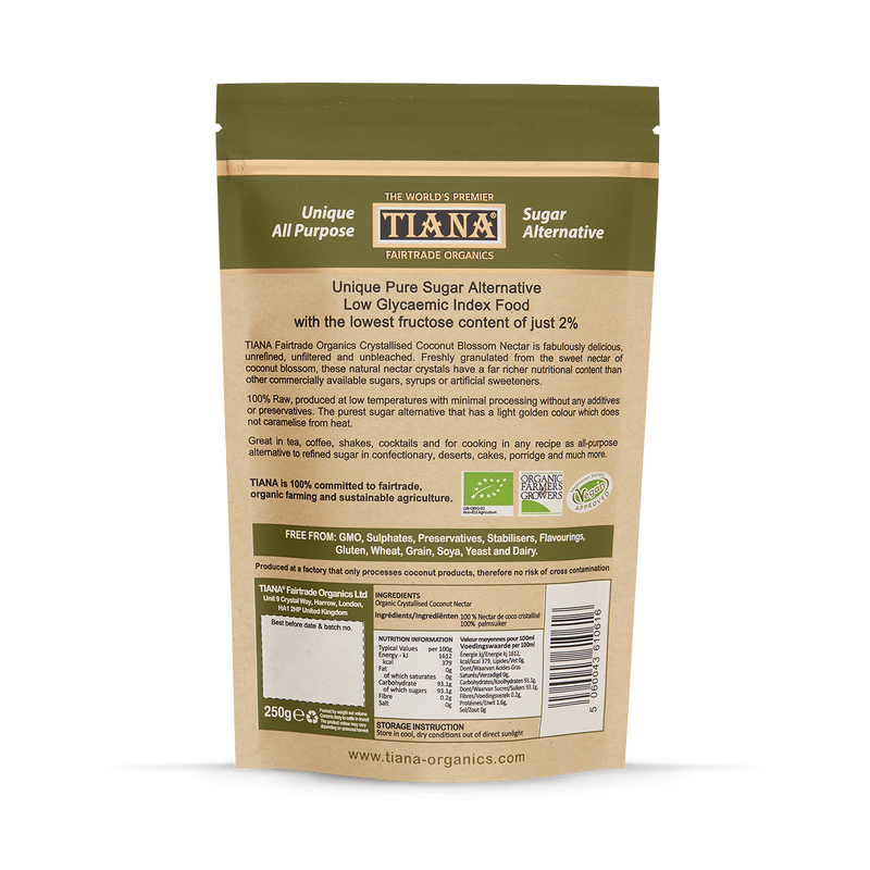 Tiana Crystallised Coconut Nectar 250g (British brand)