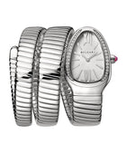 Bvlgari stainless steel Serpenti Tubogas diamond watch 35mm, imported from the UK