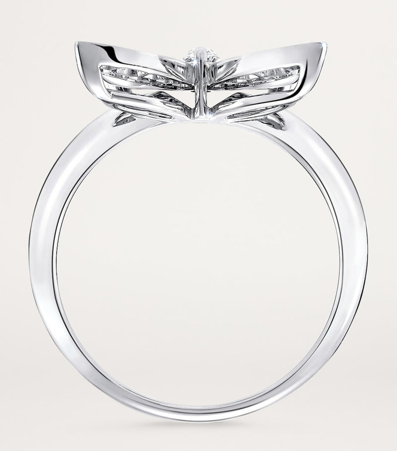 Graff white gold diamond butterfly ring, imported from the UK