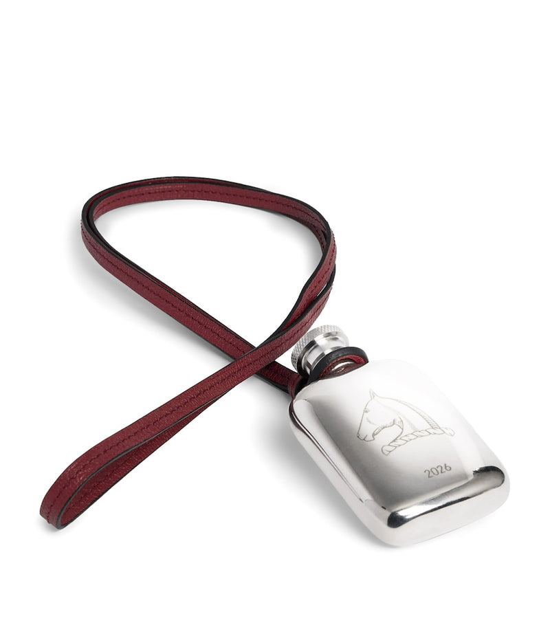 Dunhill engraved horse mini flask 45ml, UK version