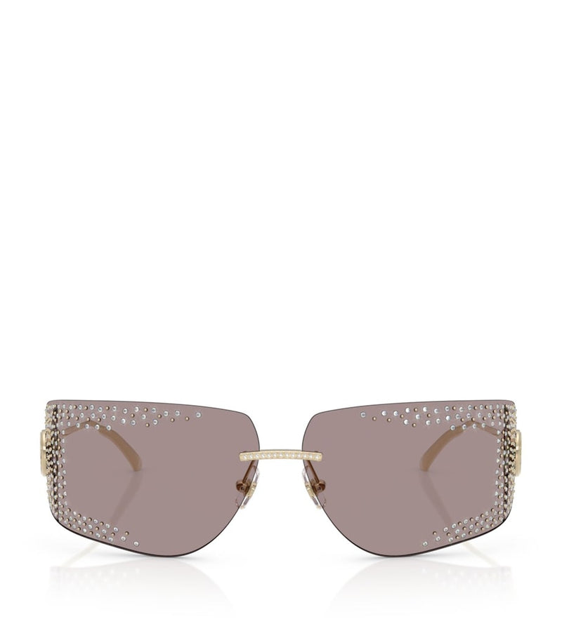 Jimmy Choo crystal embellished wire-frame sunglasses - British product