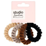 Studio London Spiral Hair Bands Nude Colours 4pk