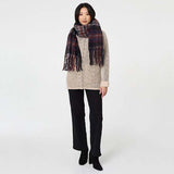 Izabel London tartan print scarf with fringe (British brand)