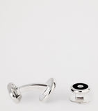 Deakin & Francis sterling silver onyx and diamond cufflinks, imported from the UK