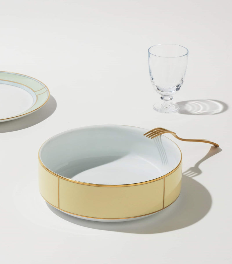 GINORI 1735 Porcelain Colonna Diva Giallo Salad Bowl 24cm, UK version
