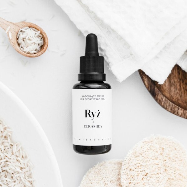 Ministerstwo rice ceramides soothing face serum 30ml, imported from the UK