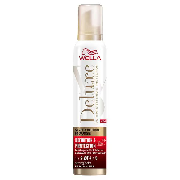 Wella Deluxe Definition Hair Mousse 200ml, imported from the UK