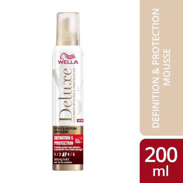 Wella Deluxe Definition Hair Mousse 200ml, imported from the UK
