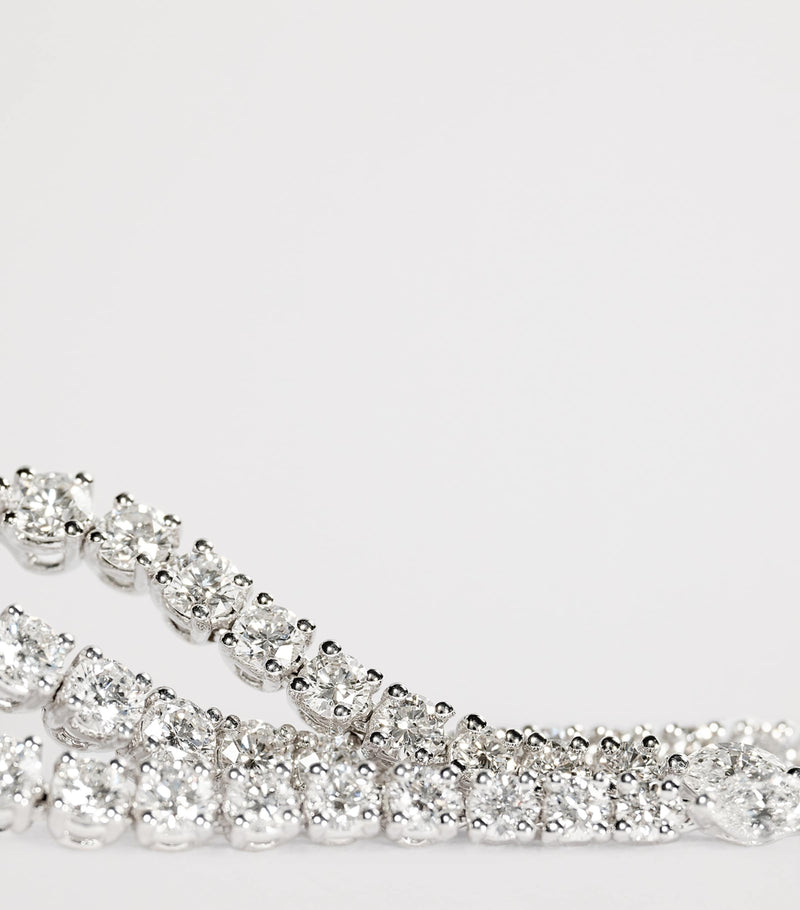 Yeprem white gold and diamond drop earrings (British brand)
