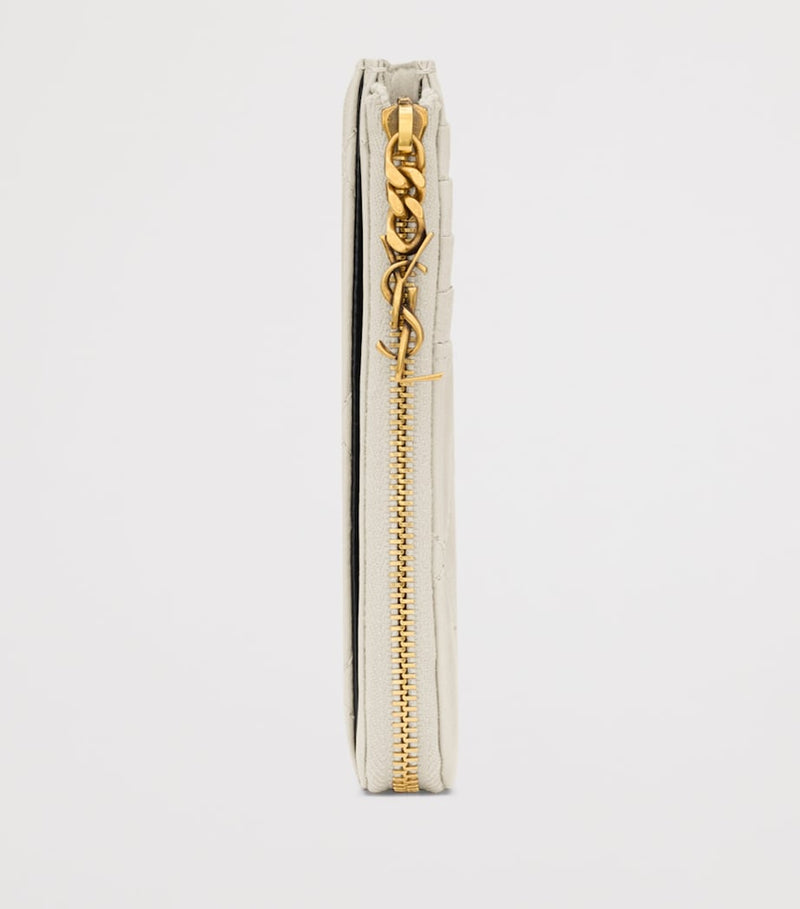Saint Laurent Matelassé zip-up card holder - British product