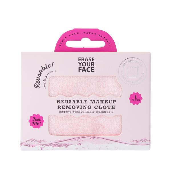 Erase Your Face reusable makeup removing cloth in cream or pink - British product
