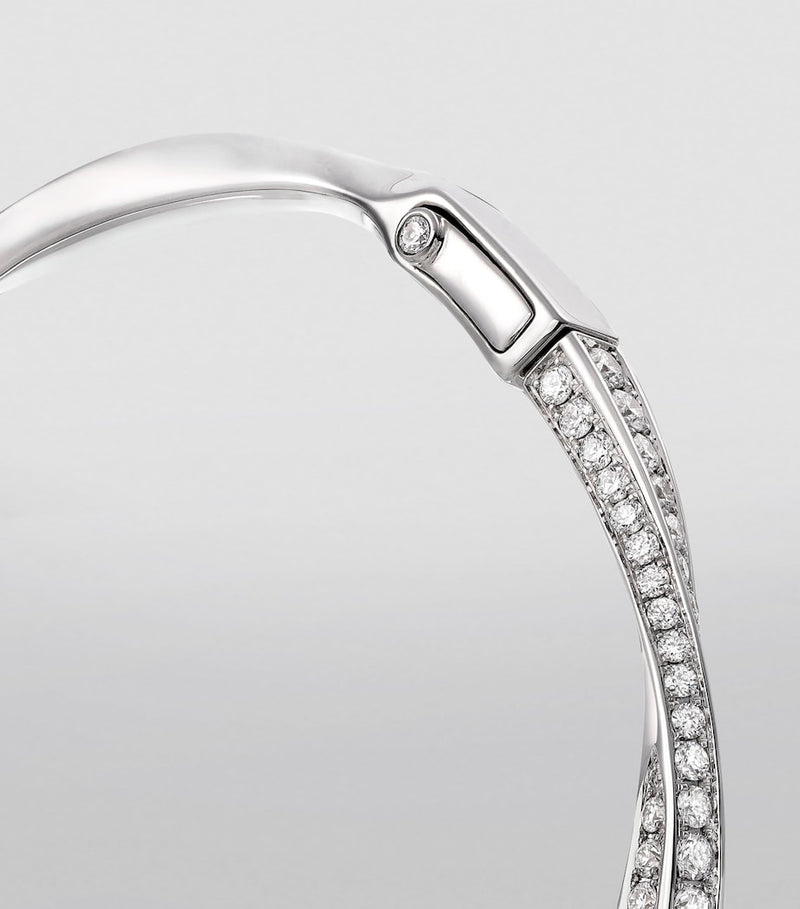 Graff white gold diamond spiral bangle, imported from the UK