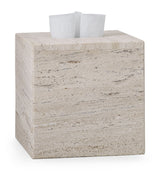 Harrods Travertine Marble Tissue Box Cover 15cm x 15cm x 15cm- Buy online at McGrocer