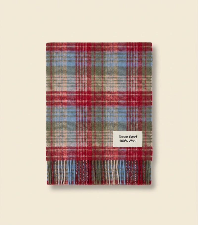 Mulberry small merino check scarf 30cmx195cm, imported from the UK