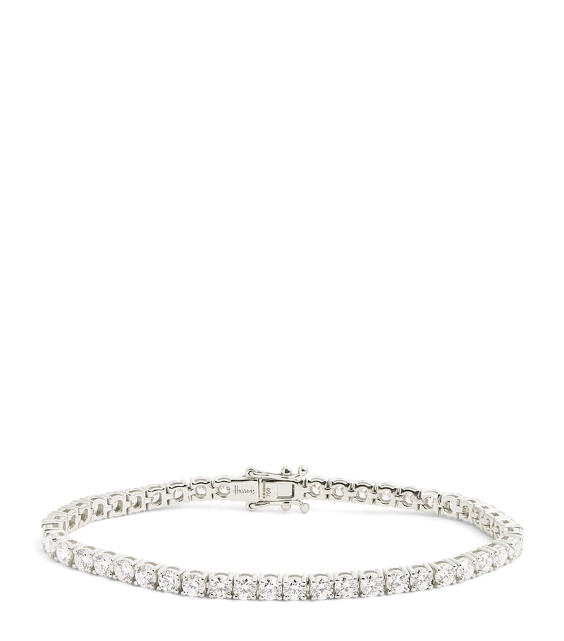 Harrods white gold diamond tennis bracelet 6.00ct - British product