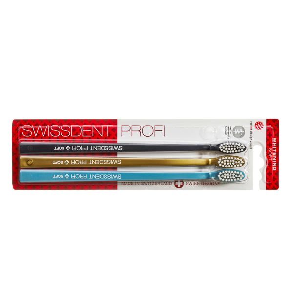 Swissdent whitening toothbrush trio soft 3 pack (British brand)