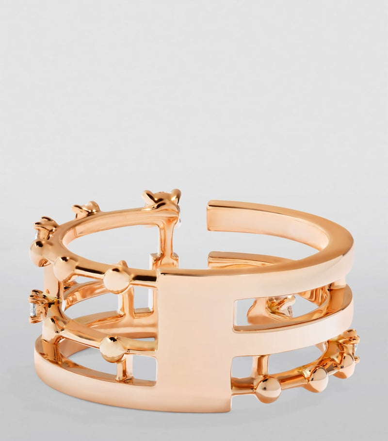 MARLI New York rose gold diamond ring, UK version