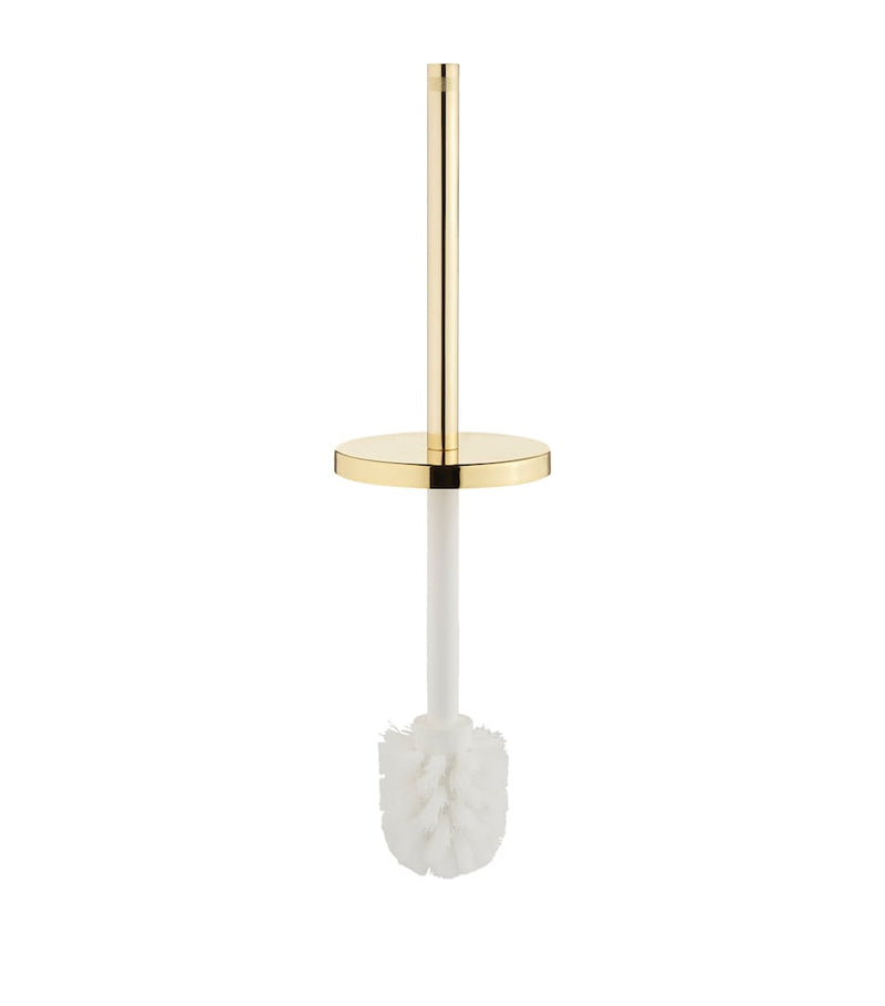 ZODIAC Roman toilet brush holder with grooved crystal and 24-karat gold handle (British brand)